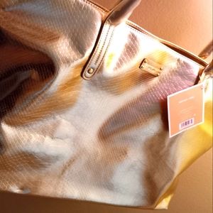 MICHAEL KORS GOLD METALLIC TOTE BAG 🛍️